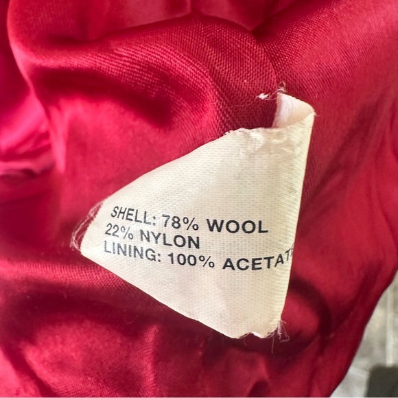 GAP Wool Red Peacoat Jacket with Zipper and Toggle Closure Size S - Picture 12 of 12